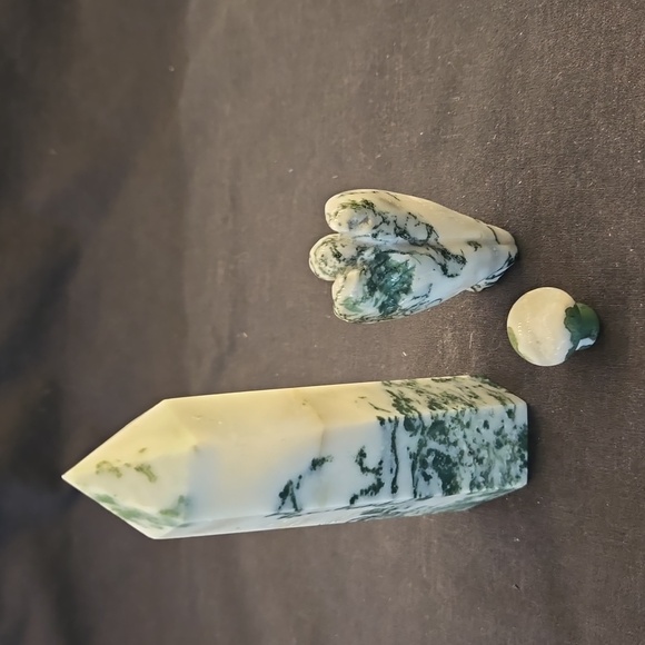 Moss Agate Crystal Set - Picture 3 of 3